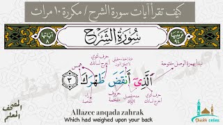 آيات سورة الشرح مكررة  ١٠ مرات | المصحف المعلم- شيخ أونلاين