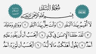 تعلم قراءة سورة البلد مع شرح أحكام التجويد ١