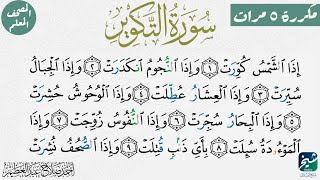سورة التكوير مكررة ٥ مرات| المصحف المعلم
