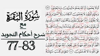 كيف تقرأ سورة البقرة مع شرح أحكام التجويد|٧٧-٨٣