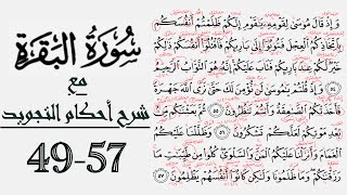 كيف تقرأ سورة البقرة مع شرح أحكام التجويد| ٤٩-٥٧