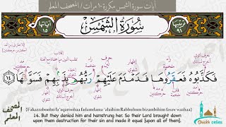 آيات سورة الشمس مكررة  ١٠ مرات | المصحف المعلم- شيخ أونلاين